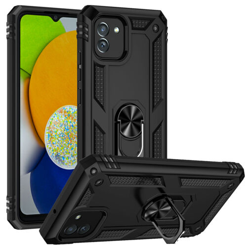 Protectores para celular  para Samsung  A04e Funda reforzada con anillo v2 Negro
